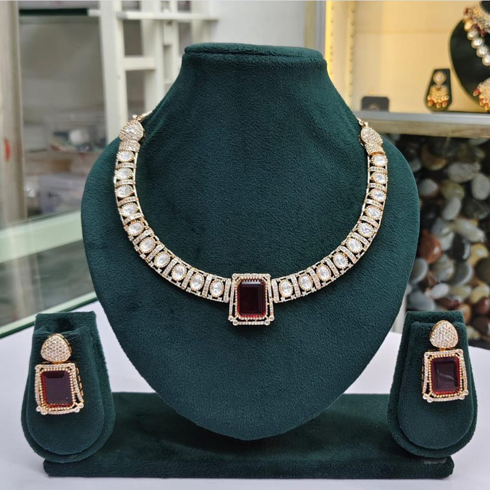 Rajwadi Collection Polki Kundan Stone Necklace Set