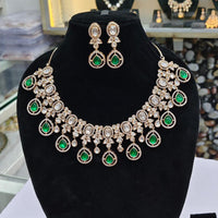 Rajwadi Collection Polki Kundan Stone Necklace Set