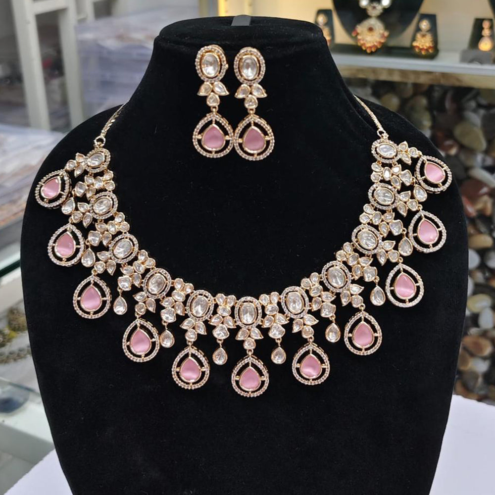 Rajwadi Collection Polki Kundan Stone Necklace Set