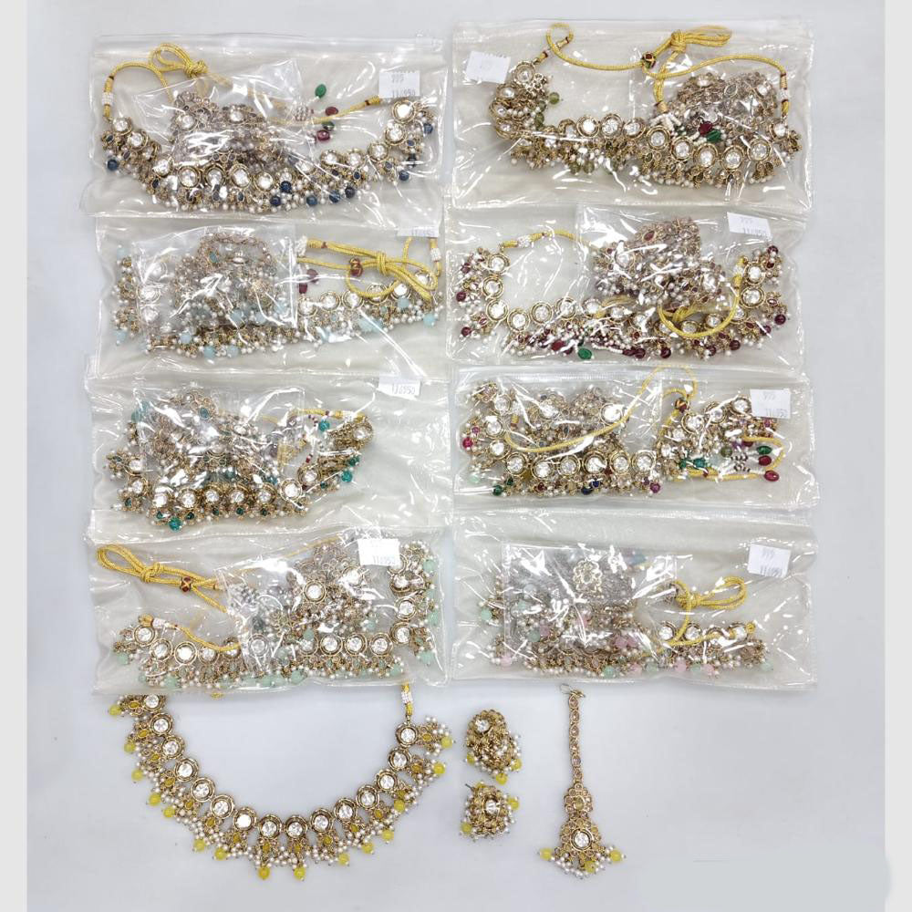 Rajwadi Collection Vibrant Traditions Crystal Stone And Pearl Necklace Set