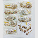 Rajwadi Collection Golden Glamour Crystal Stone And Pearl Necklace Set