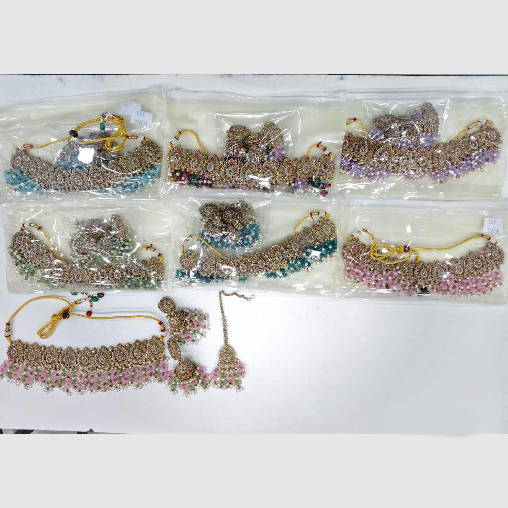 Rajwadi Collection Heirloom Glow Crystal Stone And Pearl Necklace Set