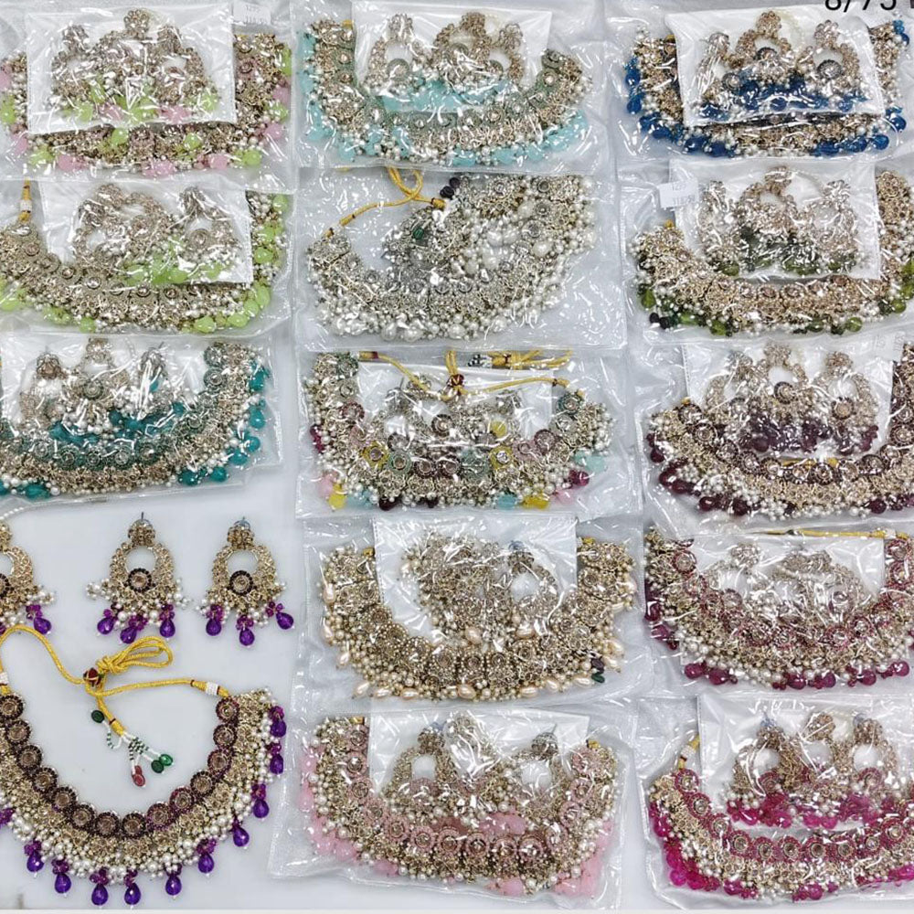 Rajwadi Collection Legacy Luxe Crystal Stone And Pearl Necklace Set