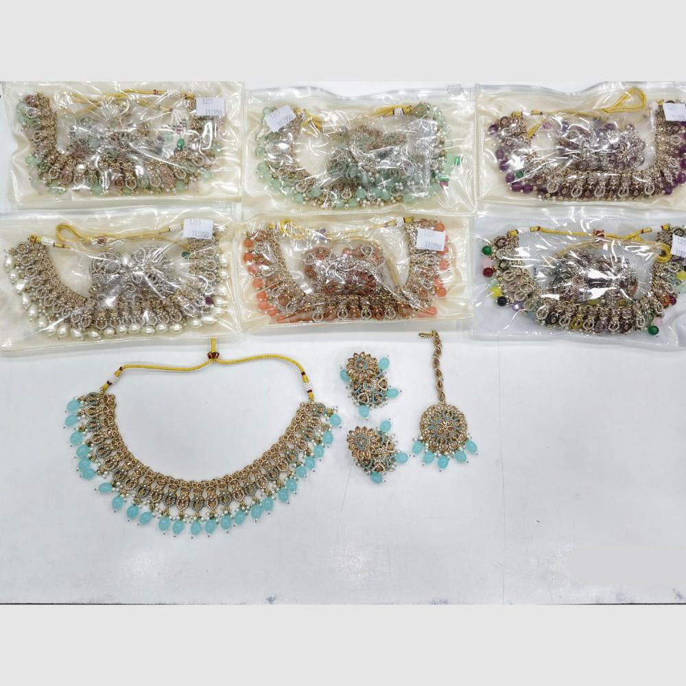 Rajwadi Collection Legacy Luxe Crystal Stone And Pearl Necklace Set