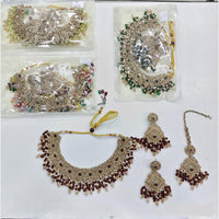 Rajwadi Collection Boldly Ethnic Crystal Stone And Pearl Necklace Set