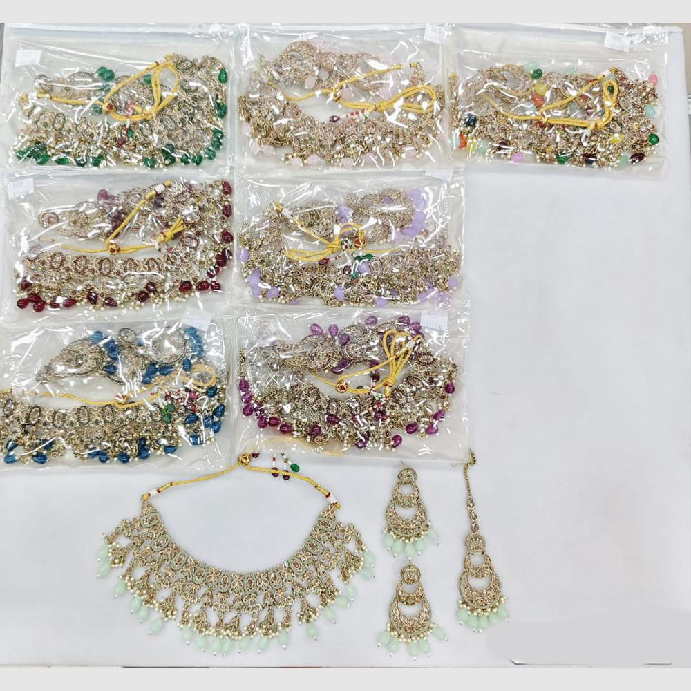 Rajwadi Collection Legacy Luxe Crystal Stone And Pearl Necklace Set