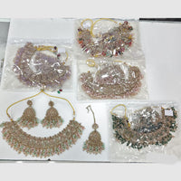 Rajwadi Collection Heirloom Glow Crystal Stone And Pearl Necklace Set