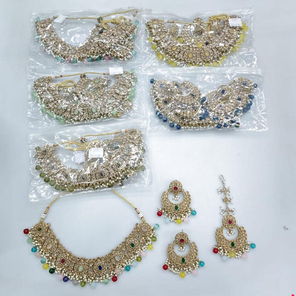 Rajwadi Collection Tradition with a Twist Crystal And Pearl Necklace Set