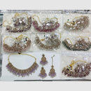 Rajwadi Collection Palace Glow Crystal Stone And Pearl Necklace Set