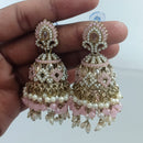 Rajwadi Collection Crystal Stone And Beads Jhumki Earrings