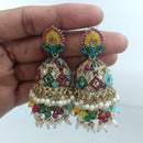 Rajwadi Collection Crystal Stone And Beads Jhumki Earrings