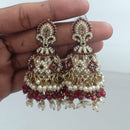 Rajwadi Collection Crystal Stone And Beads Jhumki Earrings