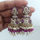 Rajwadi Collection Crystal Stone And Beads Jhumki Earrings