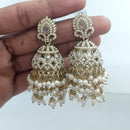 Rajwadi Collection Crystal Stone And Beads Jhumki Earrings