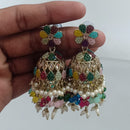 Rajwadi Collection Crystal Stone And Beads Jhumki Earrings