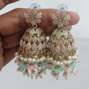 Rajwadi Collection Crystal Stone And Beads Jhumki Earrings