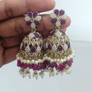 Rajwadi Collection Crystal Stone And Beads Jhumki Earrings
