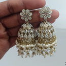 Rajwadi Collection Crystal Stone And Beads Jhumki Earrings