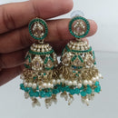 Rajwadi Collection Crystal Stone And Beads Jhumki Earrings