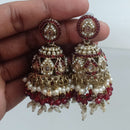 Rajwadi Collection Crystal Stone And Beads Jhumki Earrings