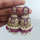 Rajwadi Collection Crystal Stone And Beads Jhumki Earrings
