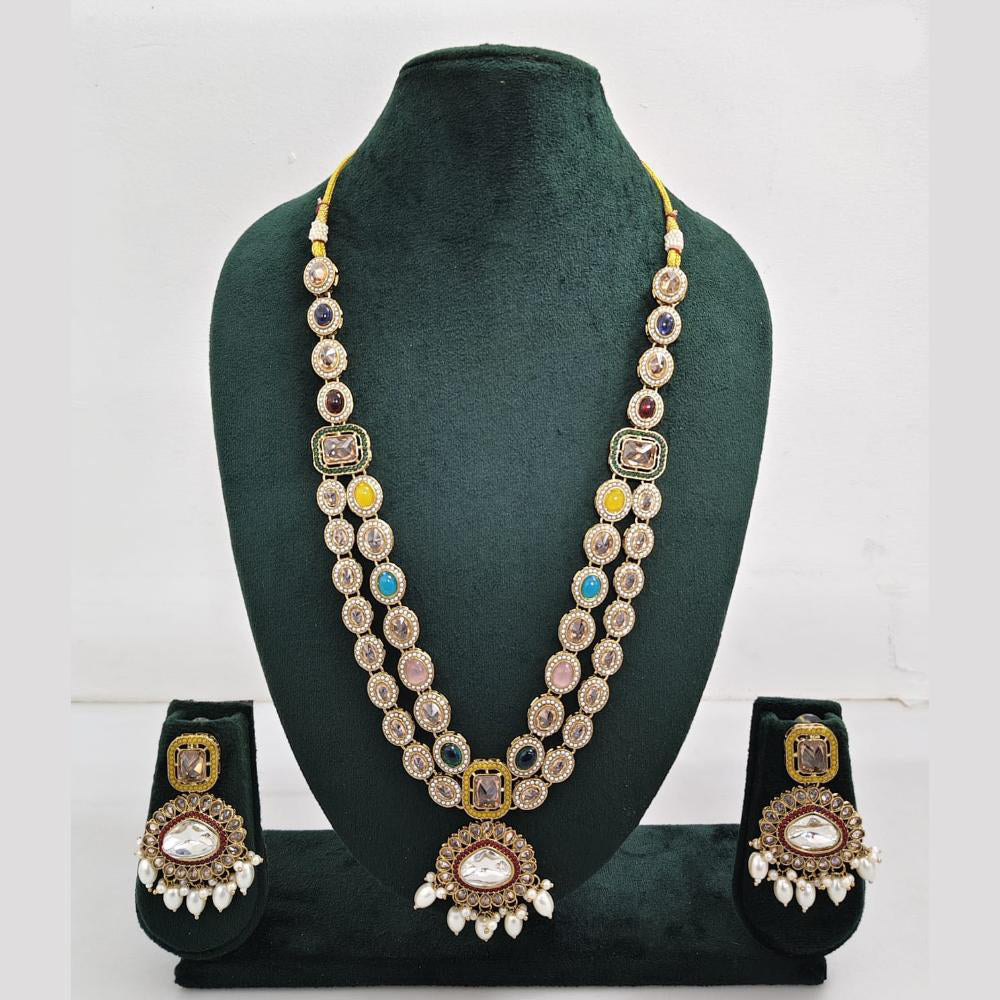 Rajwadi Collection Polki Kundan Stone Necklace Set