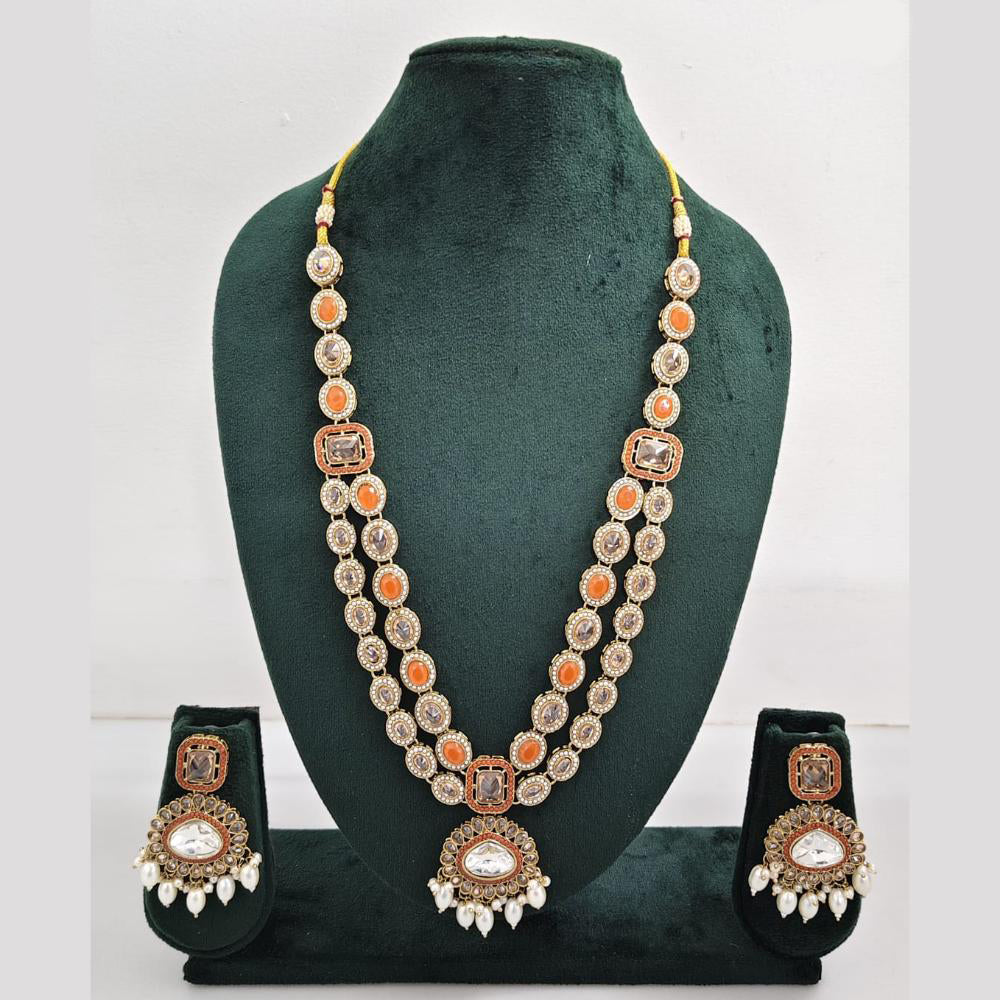 Rajwadi Collection Polki Kundan Stone Necklace Set