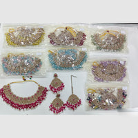 Rajwadi Collection Palace Glow Crystal Stone And Pearl Necklace Set