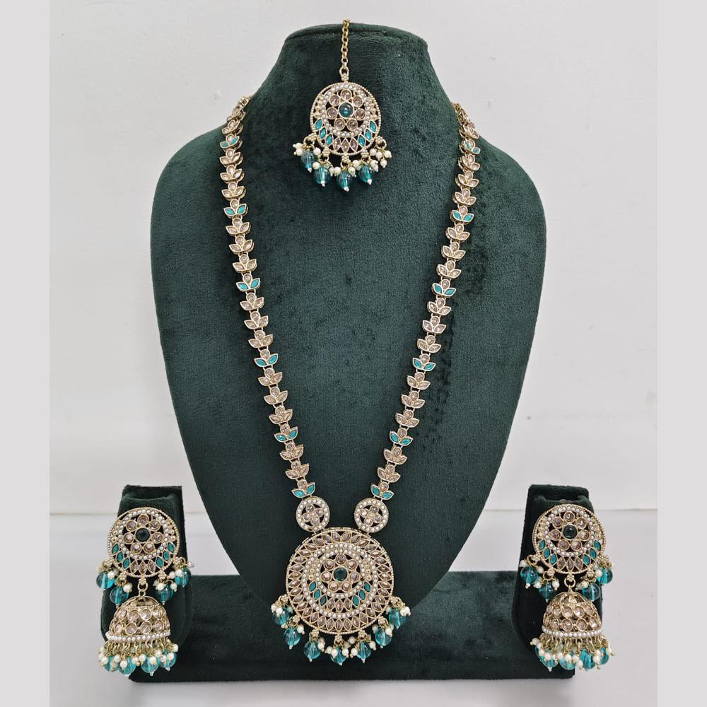 Rajwadi Collection Crystal And Pearl Necklace Set