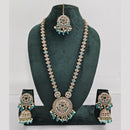 Rajwadi Collection Crystal And Pearl Necklace Set