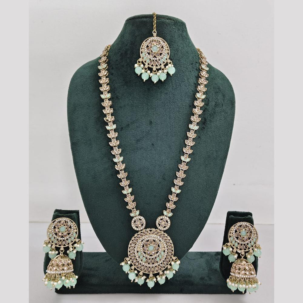Rajwadi Collection Crystal And Pearl Necklace Set