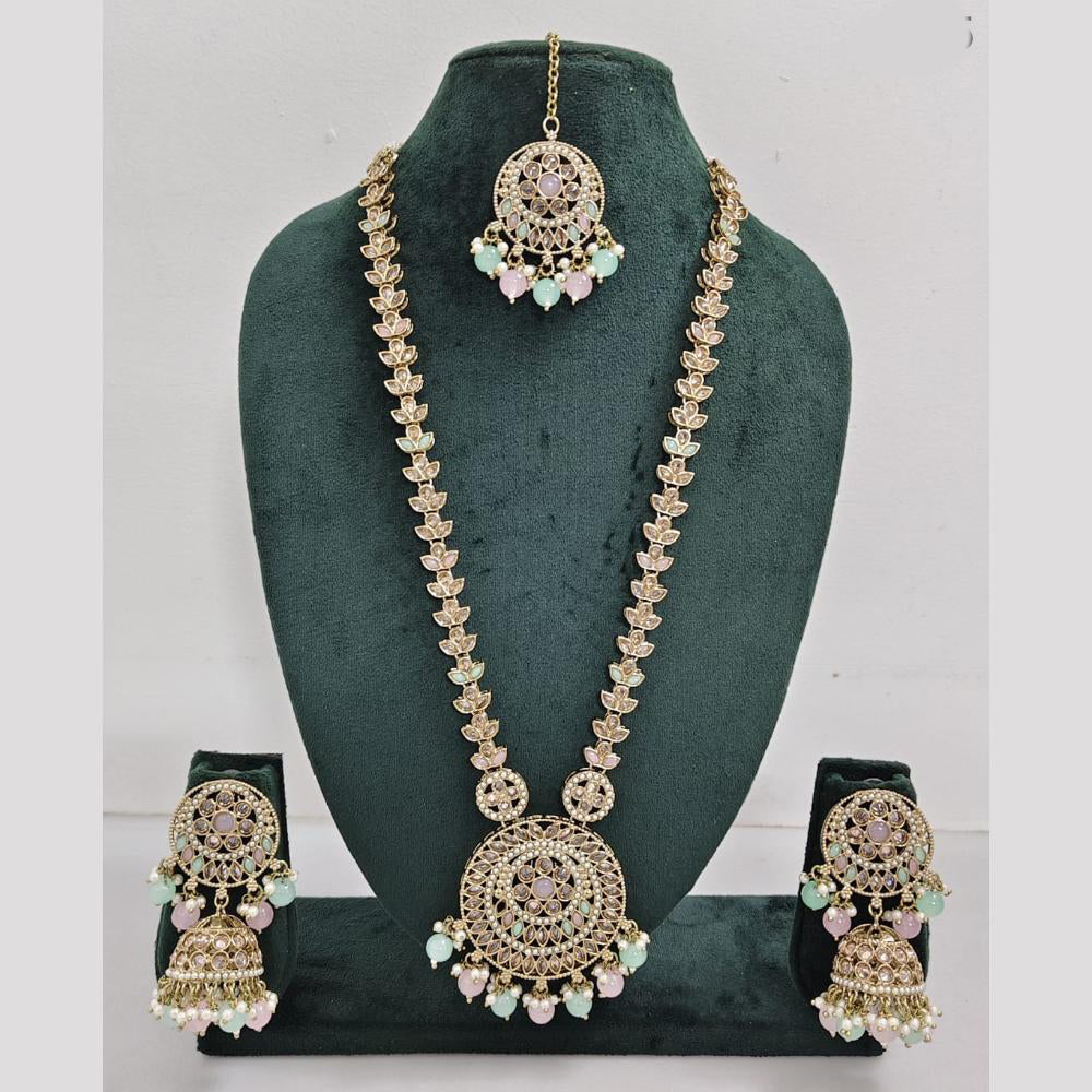 Rajwadi Collection Crystal And Pearl Necklace Set