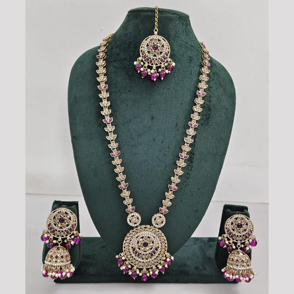 Rajwadi Collection Crystal And Pearl Necklace Set