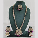 Rajwadi Collection Crystal And Pearl Necklace Set