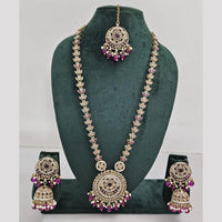 Rajwadi Collection Crystal And Pearl Necklace Set