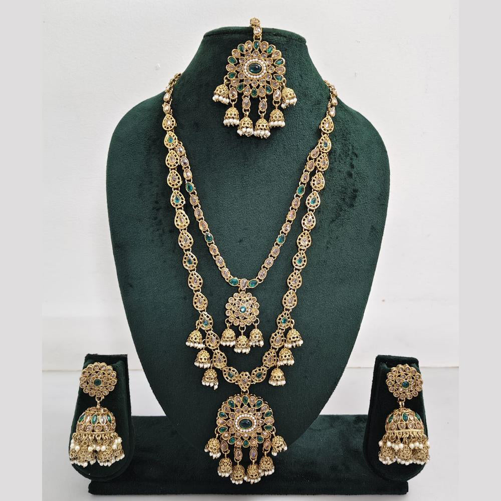 Rajwadi Collection Crystal And Pearl Necklace Set
