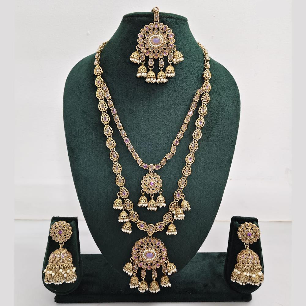 Rajwadi Collection Crystal And Pearl Necklace Set