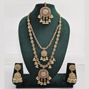 Rajwadi Collection Crystal And Pearl Necklace Set