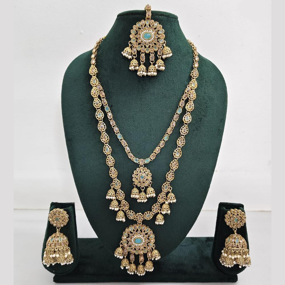 Rajwadi Collection Crystal And Pearl Necklace Set