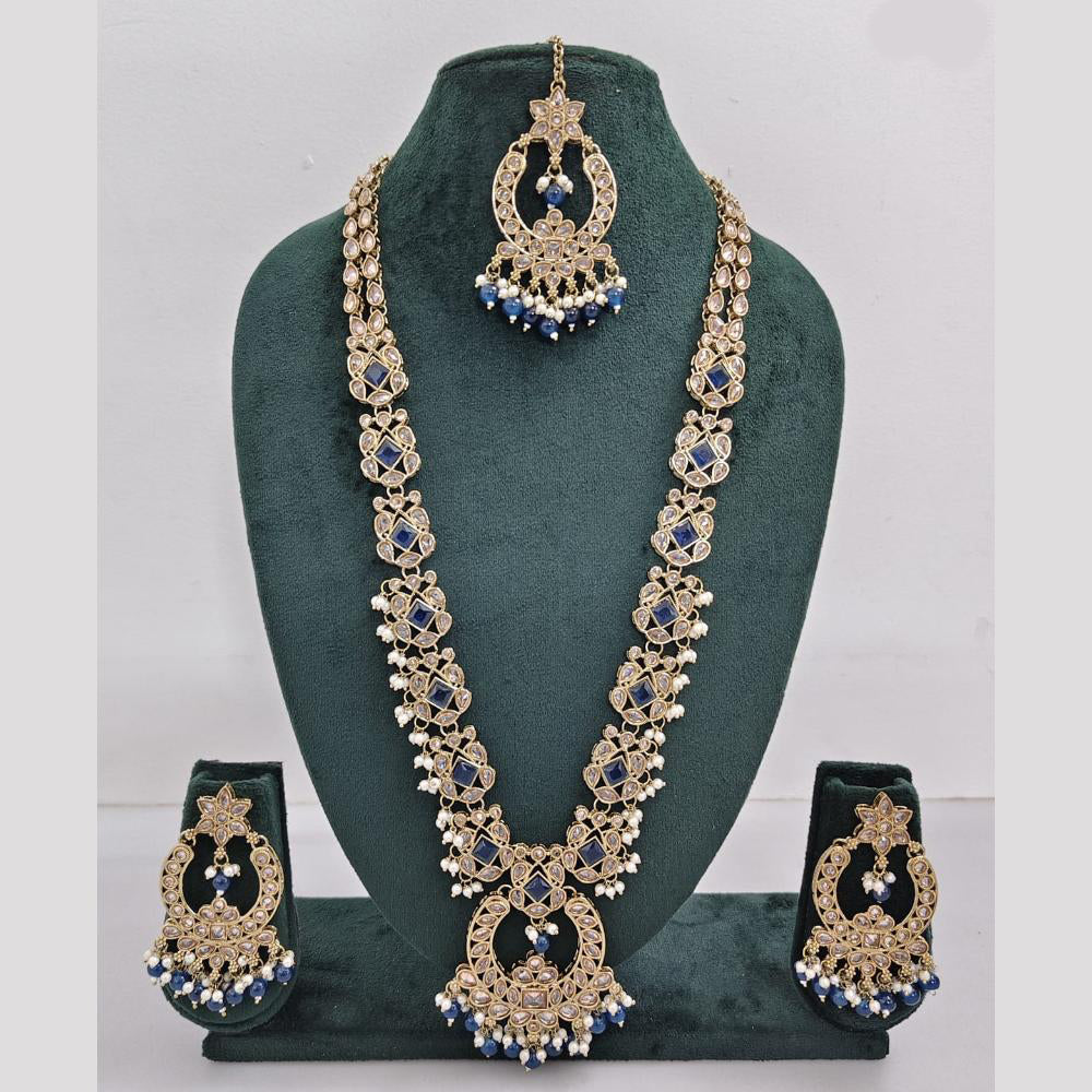 Rajwadi Collection Crystal And Pearl Necklace Set
