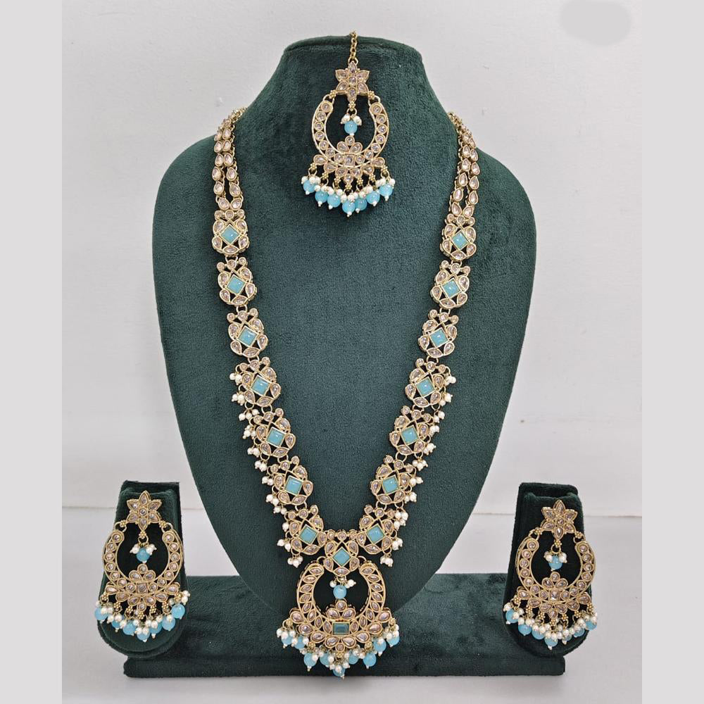 Rajwadi Collection Crystal And Pearl Necklace Set