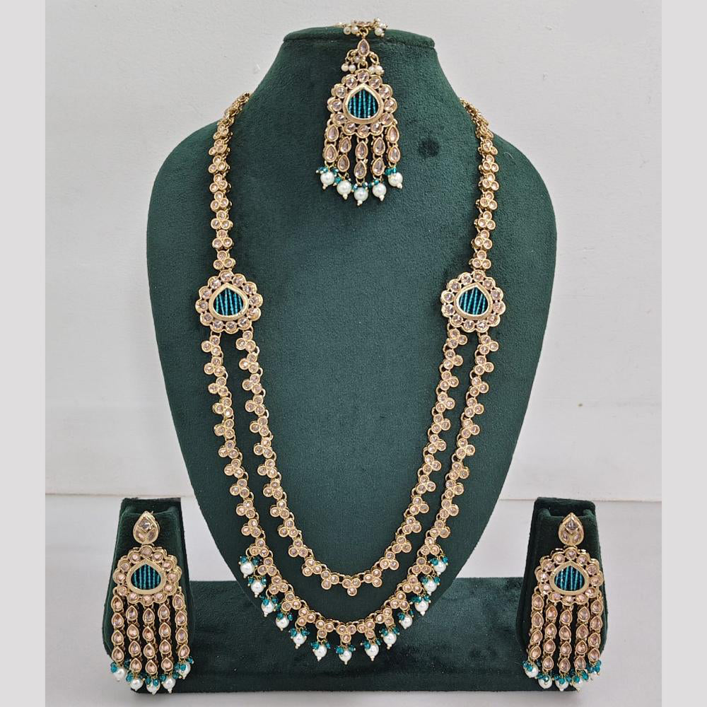 Rajwadi Collection Crystal And Pearl Necklace Set