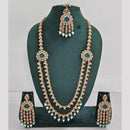 Rajwadi Collection Crystal And Pearl Necklace Set