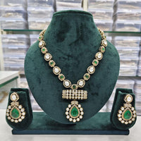 Rajwadi Collection Crown Jewels Crystal And Austrain Stone Necklace Set 