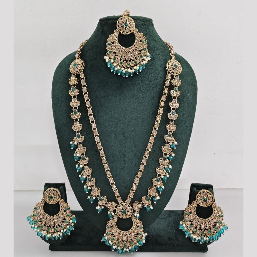 Rajwadi Collection Crystal And Pearl Necklace Set