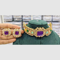 Rajwadi Collection Cultural Spark Crystal And Austrain Stone Bridal & Festive Wear Necklace Set