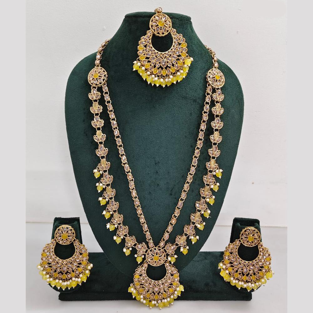 Rajwadi Collection Crystal And Pearl Necklace Set