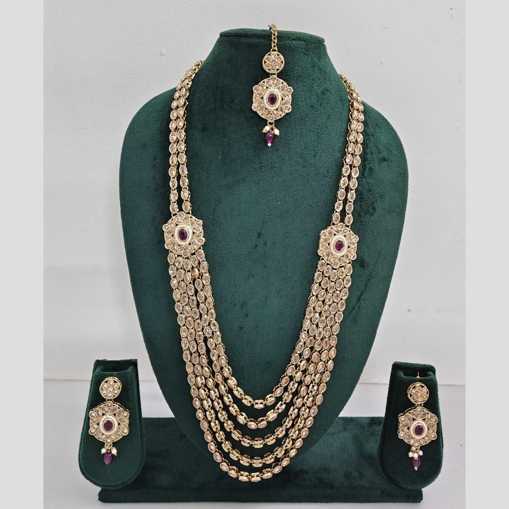 Rajwadi Collection Crystal And Pearl Necklace Set