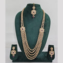 Rajwadi Collection Crystal And Pearl Necklace Set