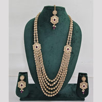 Rajwadi Collection Crystal And Pearl Necklace Set